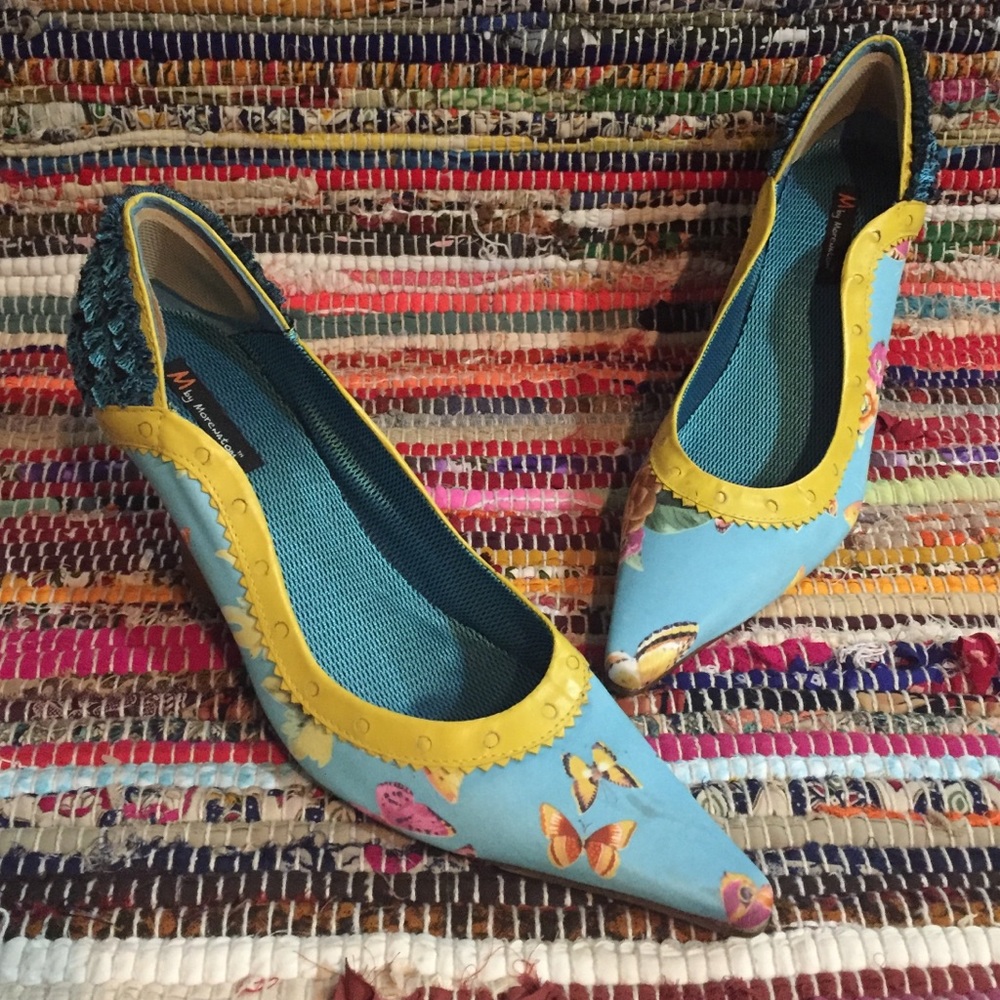 M by Morenatom Sky Blue Butterfly Brazilian Wedge